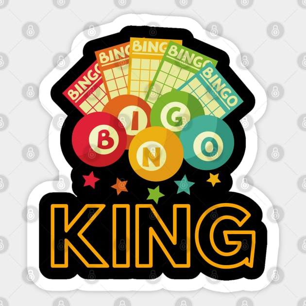 Bingo King Bingo Balls Cards Mask Sweatshirt Sticker by MalibuSun